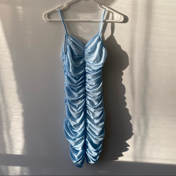 Shop Cider Baby Blue Ruched Dress - Picture 2 of 3